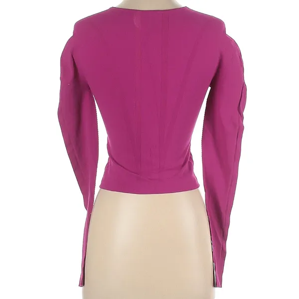 Fabletics Corey SculptKnit® Long-Sleeve Top in Very Berry Size Small - Image 15