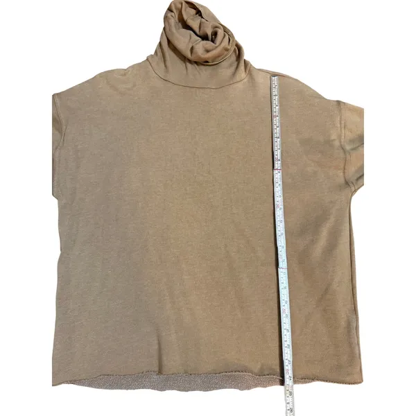 Aerie Oversized Turtleneck Sweater Camel Brown‎ Ribbed Long Sleeve Sz M - Image 6