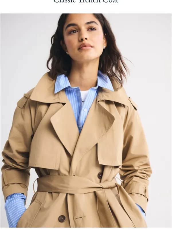 Abercrombie & Fitch camel classic trench coat - Image 6