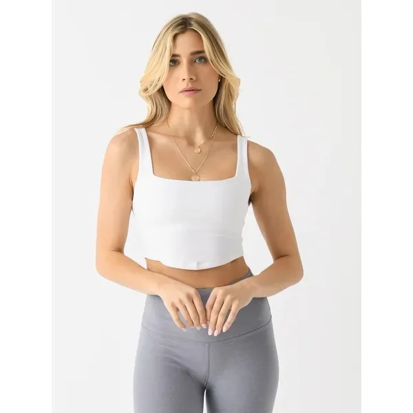 Beyond Yoga Spacedye Square Neck Sports Bra Tank Top XL White Yoga Pilates Gym - Image 9