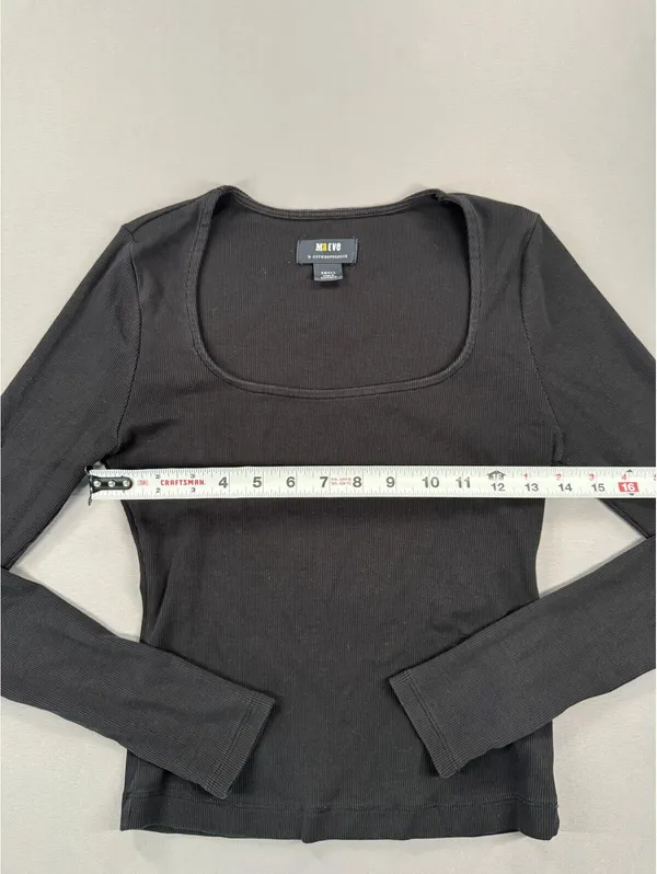 Maeve by Anthropologie | Small | Black Long-Sleeve Scoop-Neck Top - Image 5