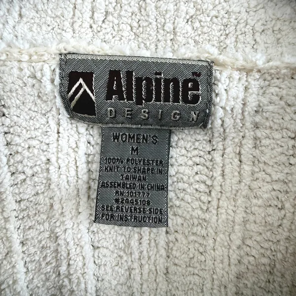Alpine Design Women's‎ Cream Ribbed Chenille Mock Neck Raglan Sweater Size Med - Image 5