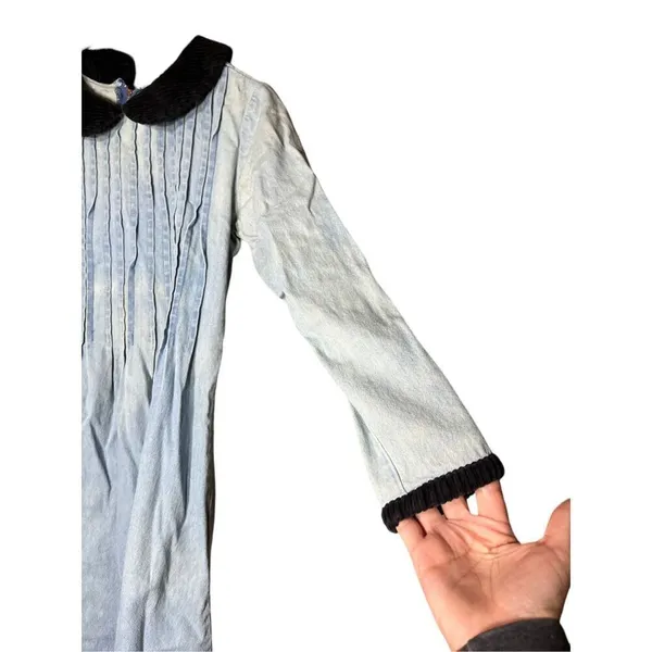 Vintage Fads Denim Cottagecore‎ Maxi Dress Modest Grunge 90s 80s Size 8 - Image 4