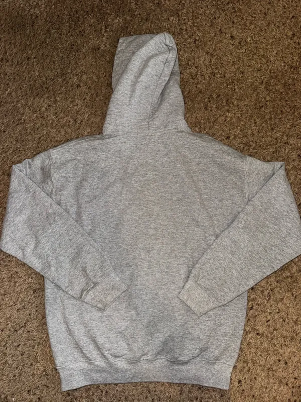 Pismo Beach 'Living Salty' Graphic Hoodie - Gray with Yellow & Blue size Medium - Image 2