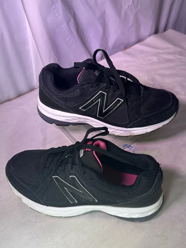 New Balance Black Athletic Sneaker with White Sole - Image 2