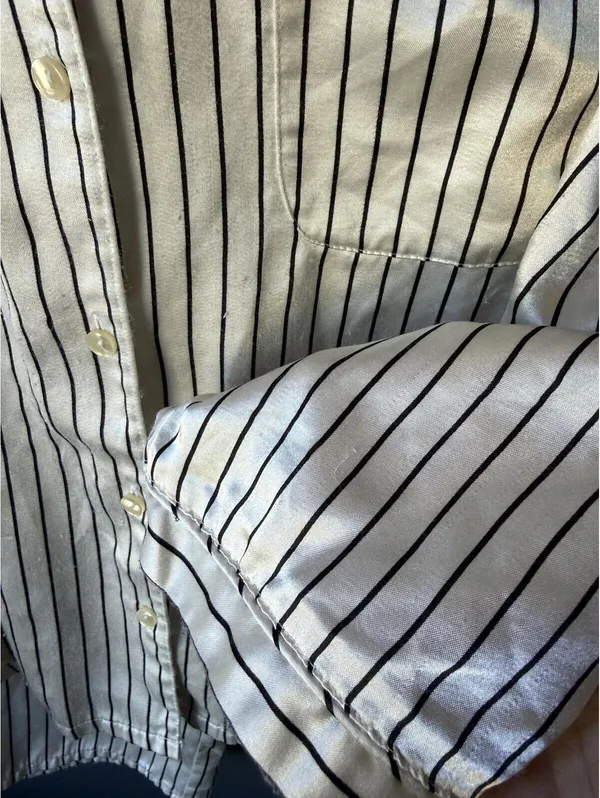 Enchanting Women's Medium Striped Pajama Set Black - Image 5