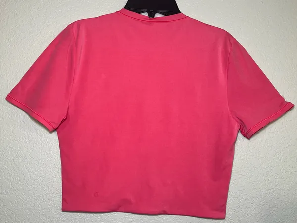 Lululemon Wundermost Ultra-Soft Nulu Crewneck Cropped T-Shirt Glaze Pink XS - Image 4
