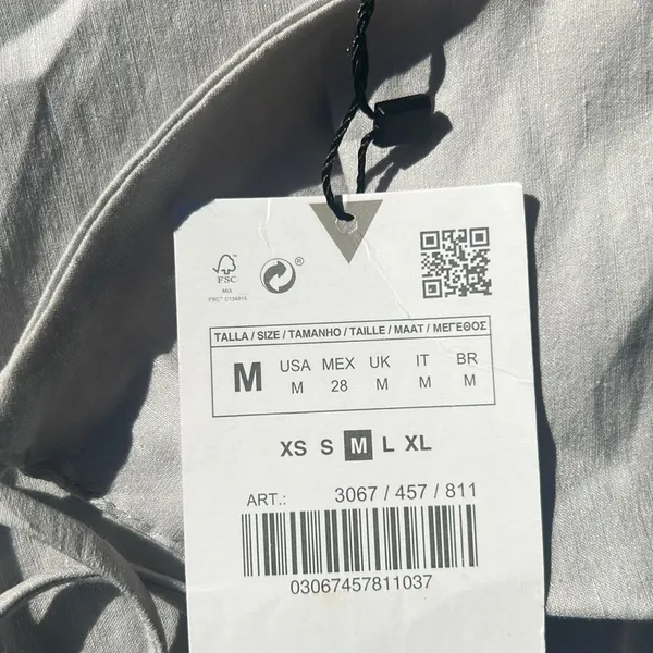 NWT ZARA Grey Linen Tie Up‎ Top - Image 4