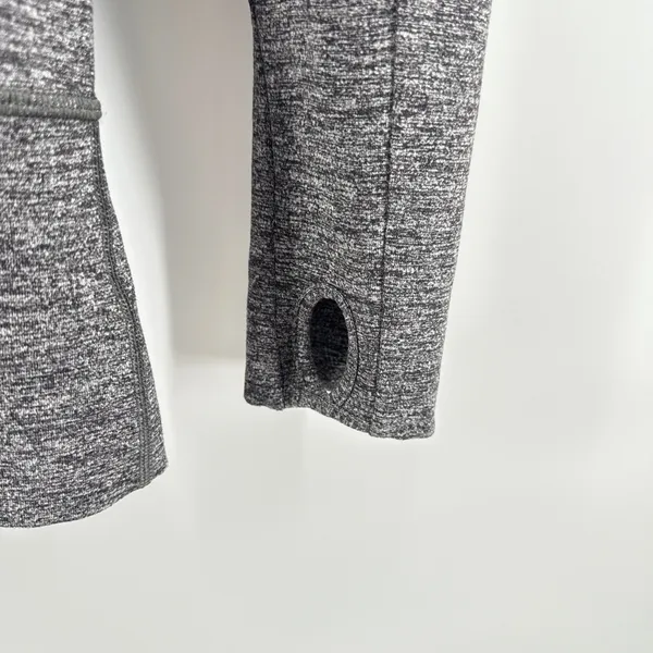 Lululemon Stride Jacket‎ II With Hood Thumbhole Zip Up Gray Activewear SZ 4 - Image 2