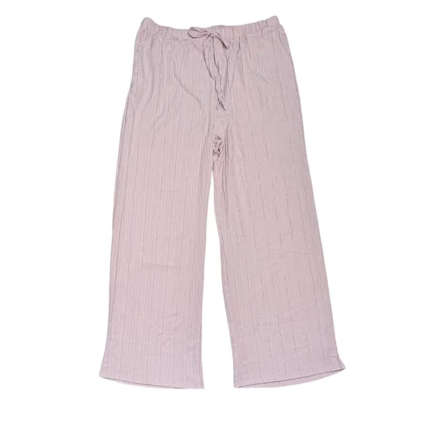 Women's Crinkle Wide Leg‎ Slacks XXL Lightweight Summer Pastel Lilac NEW - Image 2