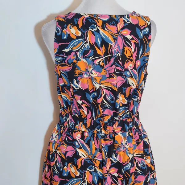 French Connection Cotton Floral Midi Dress Size Large NWT Wedding Guest Dress - Image 5