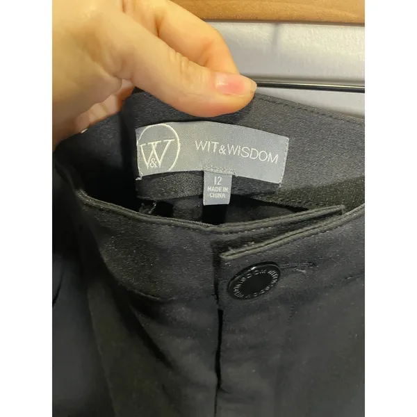 Wit & Wisdom Whitney Wide Leg Pants Womens 12‎ Black Stretch Career Trousers - Image 4