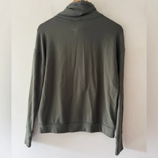 Aerie Offline Olive Green Oversized Cowl Neck‎ Pullover Sweatshirt Soft Fleece - Image 3