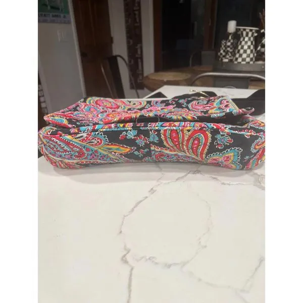 Vera Bradley On The Go Crossbody Messenger Tote‎ Parisian Paisley Laptop Tablet - Image 4