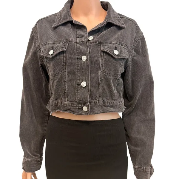 Pacsun XS S corduroy cropped trucker jacket coat C 2996 - Image 11
