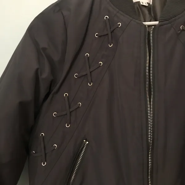 NEW LF Stores Charcoal Gray Bomber Jacket - Image 4