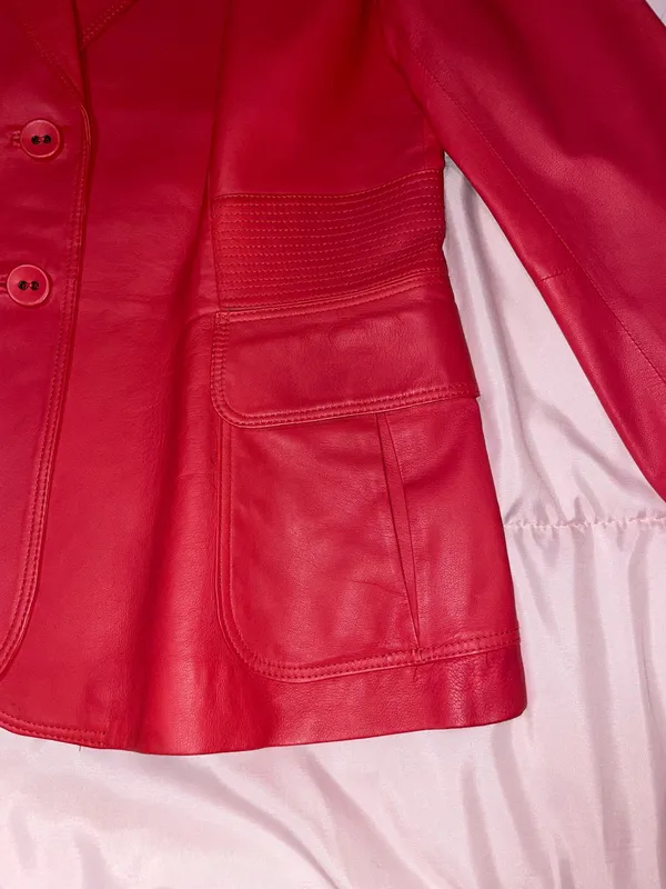 Tommy Bahama Red Leather Coat - Image 5