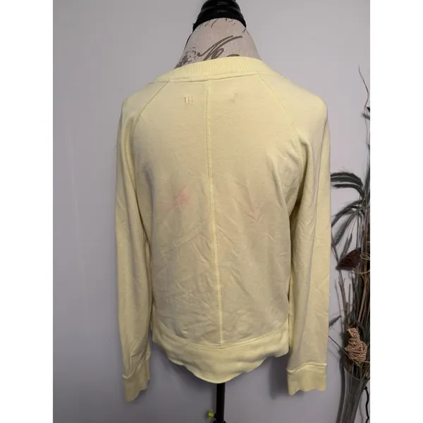 Lululemon Rejuvenate Crewneck Pullover Zipper Sweater Mellow Lemon‎ Size 10 Flaw - Image 3
