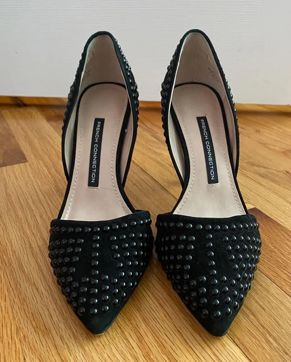 Black Studded High Heel Pumps - Image 2