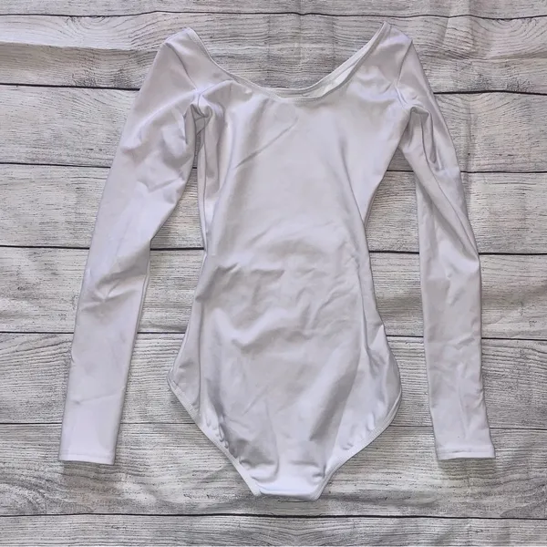 Capezio White Long Sleeve Leotard - Image 3