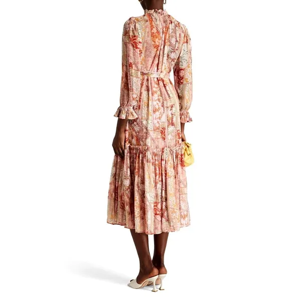 Zimmermann Kaleidoscope Tubular Midi Dress Red Swirl Floral Sz‎ US 2P NEW $1150 - Image 16