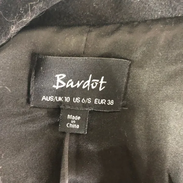 Bardot Womens Black Double-Breasted Blazer Jacket W/ Gold Buttons Size S - Image 3