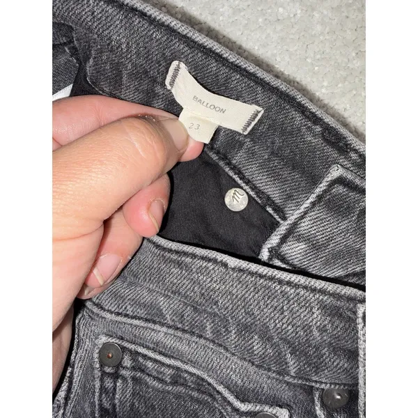 Madewell Jeans Womens‎ 23 Black Washed Balloon Relaxed Tapered High Rise Barrel - Image 3