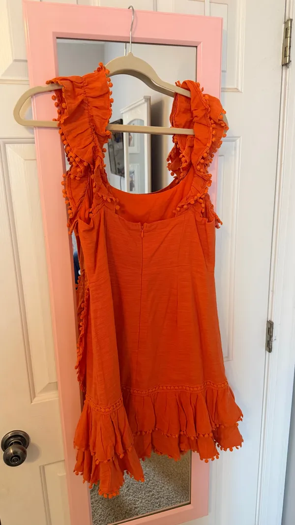 Orange Ruffle mini dress Selfie Leslie - Image 2