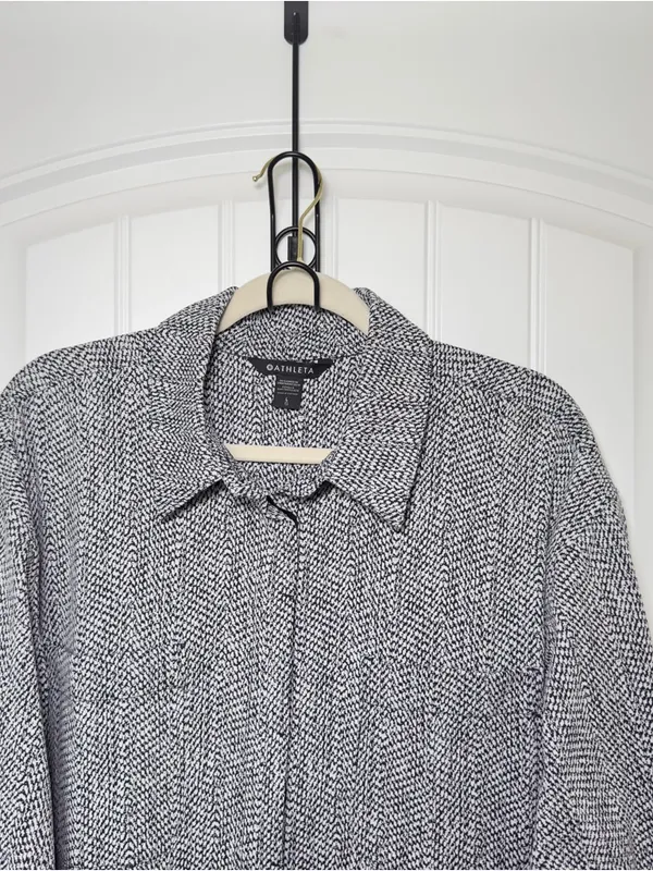 Athleta‎ Women Large Braiden Textured Shirt Jacket Shacket Granolachic Normcore - Image 5