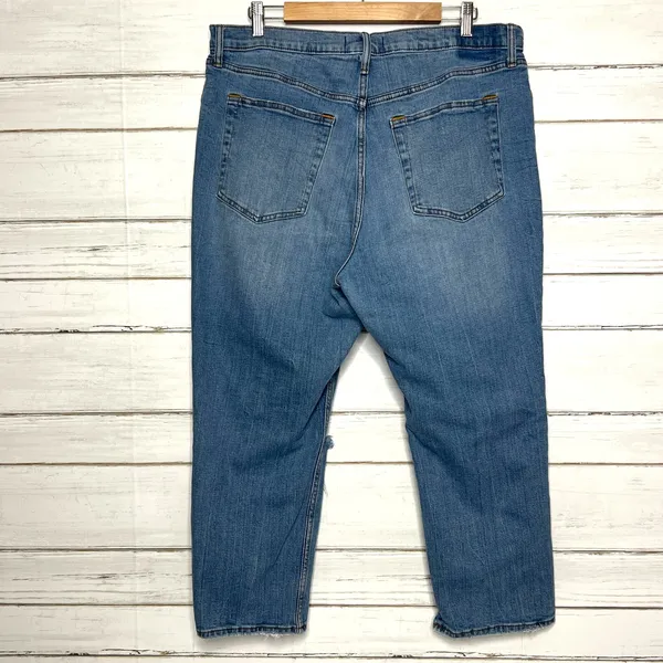 Abercrombie & Fitch Ankle Straight Jeans Plus Size 18 Short Light Wash Denim - Image 2