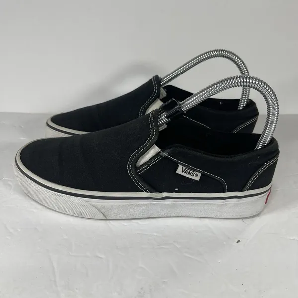 Vans Classic Slip-On Black/White Canvas Skate Shoes Women’s Size 6.5 - Image 2
