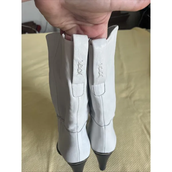 FREE PEOPLE Sz 10 /41 STEVIE MID BOOT IN WHITE Leather - Image 13