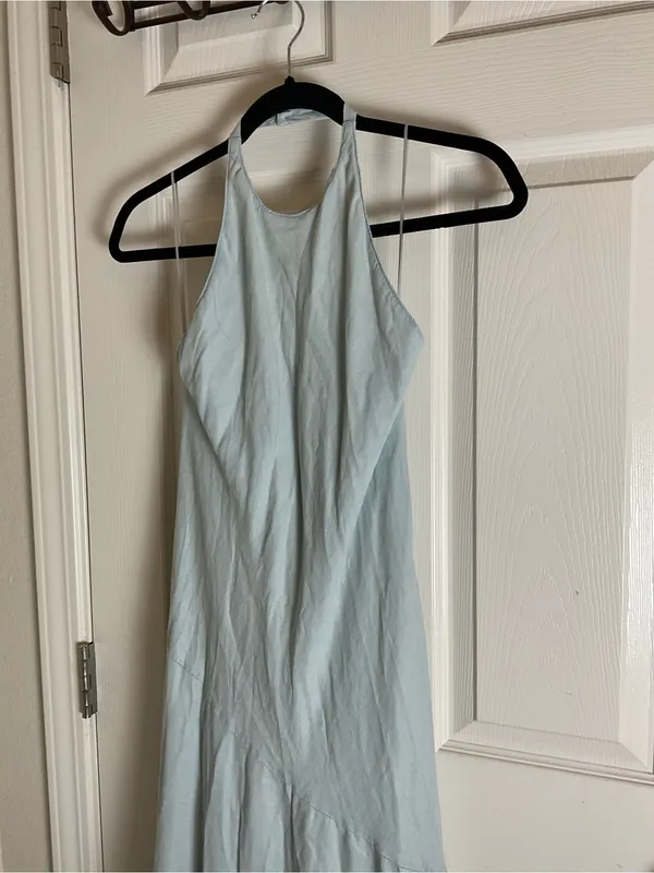 NWT Zara Light Blue Halter Open Back woman’s midi Dress Small - Image 5