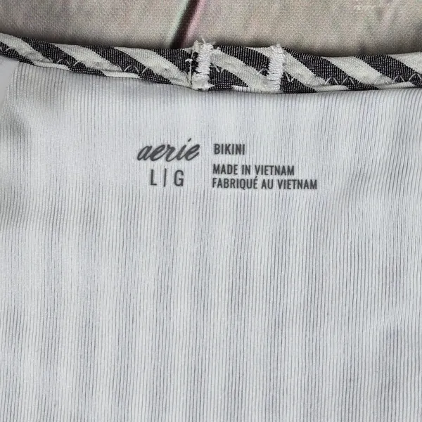 Aerie Bikini Bottoms Striped Ruffle Gingham Trim Womens Size L‎ - Image 6