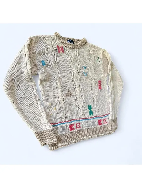 Vintage Woolrich Southwestern Cottagecore Cable Knit Sweater Size Medium 🤎 - Image 4