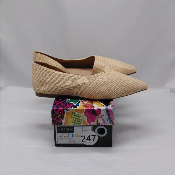 Cape Robbin Womens Raffia D'Orsay Flats Size 8.5 Pointed Toe Slip On Shoes - Image 2