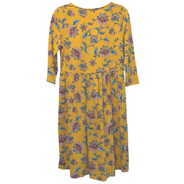 Matilda Jane Floral Empire Knee Length Dress 3/4 Sleeve Mustard Women's Size M‎ - Image 6