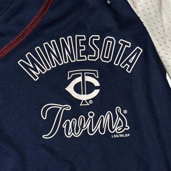 MLB Minnesota Twins Womens Baseball Jersey Navy Blue Medium Sporty NEW - Image 4
