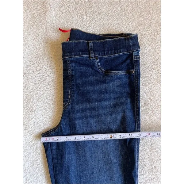 SPANXshape EveryWear Pull-On Flare Jeans XL High Rise Dark Wash Stretch - Image 11
