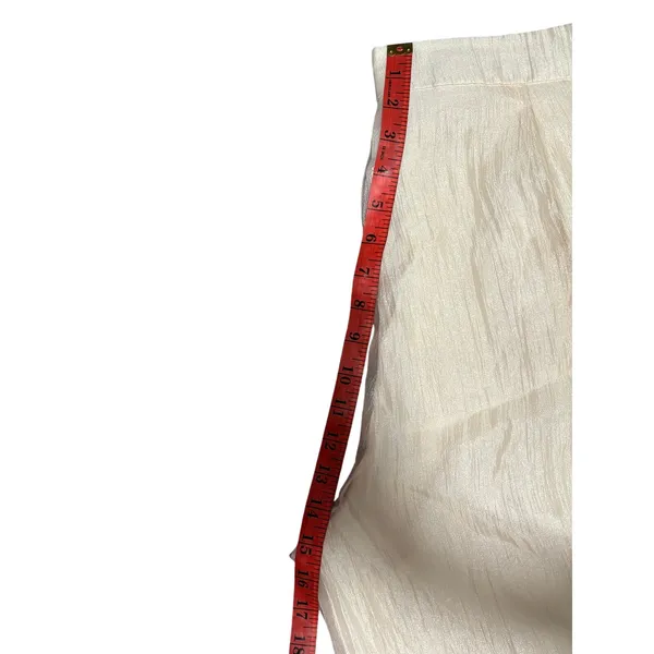 Women’s XXL Ivory Sheer Wide Leg Pants High Rise Pull On Beach Cover Up Linen - Image 11