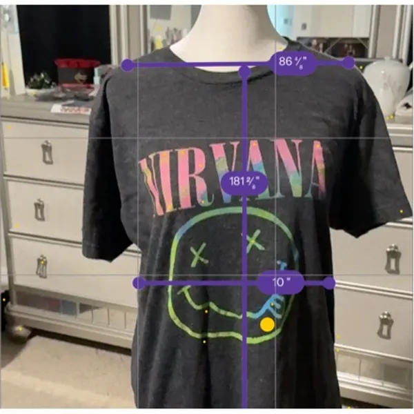Nirvana Smiley Face Graphic T-Shirt Unisex S Multicolor Handmade - Image 4