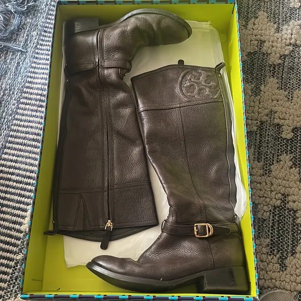 Tory Burch leather riding boots - Image 5