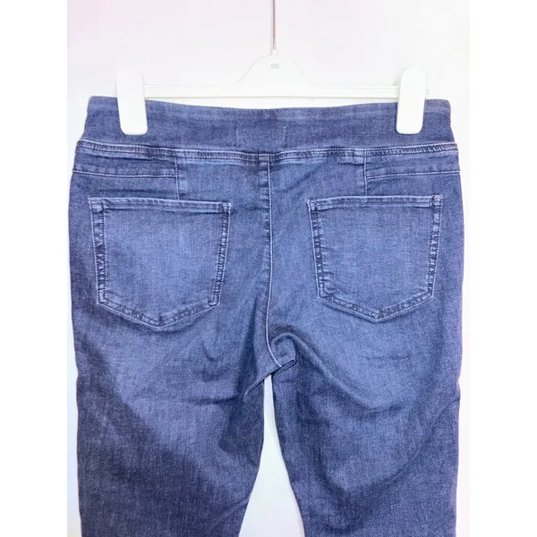 We The Free‎ Double Dutch Free People Dark Wash Split Hem Pull On Skinny Jeans - Image 9