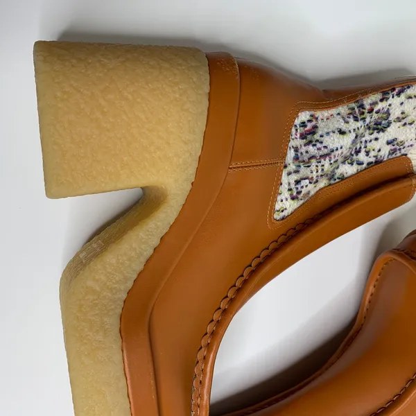Chloé Jamie Sock Platform Chelsea Almond Boot Luminous Ochre New Size 41 - Image 4