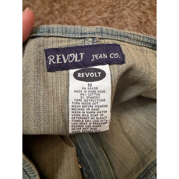 Vintage Y2K Revolt Jeans Co Embroidered Paisley Denim Mini Skirt Western Boho - Image 9