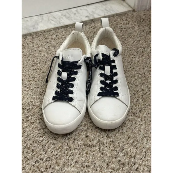 Vintage Havana Grant Silver Glitter White Leather Sneakers 6 - Image 10