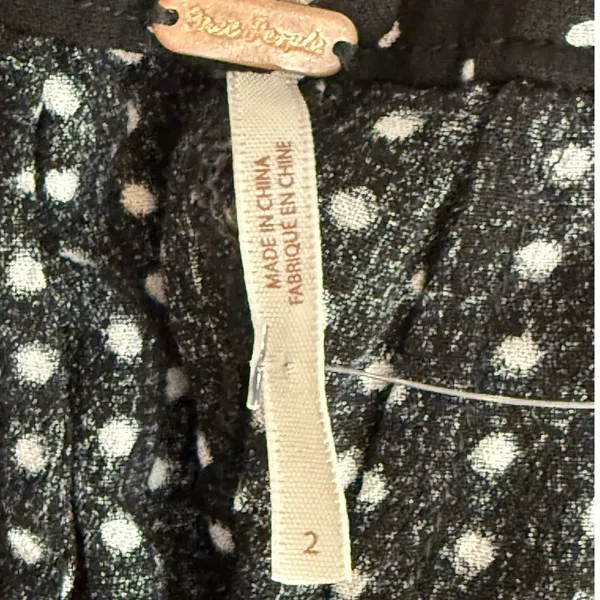 NWT Free People Magdalene High Waist Polka Dot Rayon Shorts Pocket 2 Black White - Image 9