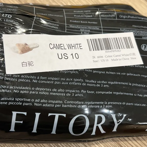 NEW Fitory Open Toe Slipper Faux Fur Slipper Camel Brown Soft Cozy women size 10 - Image 2