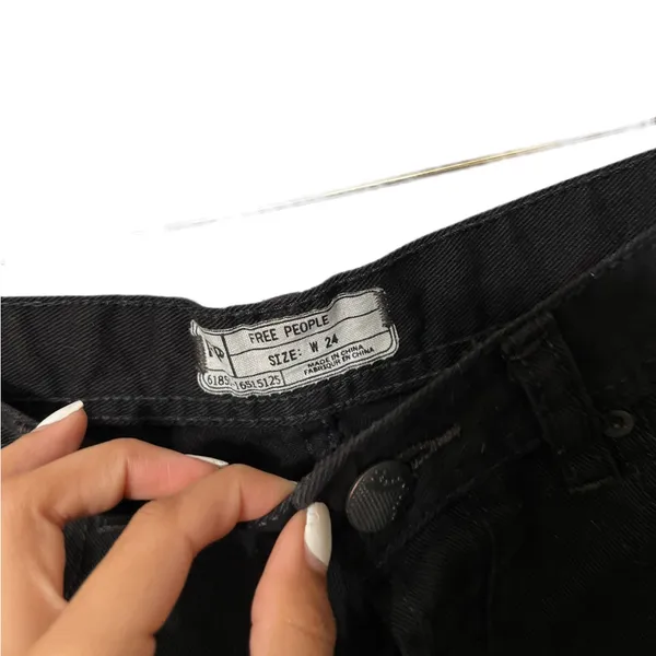 FREE PEOPLE Black Denim Jean Shorts - Image 5