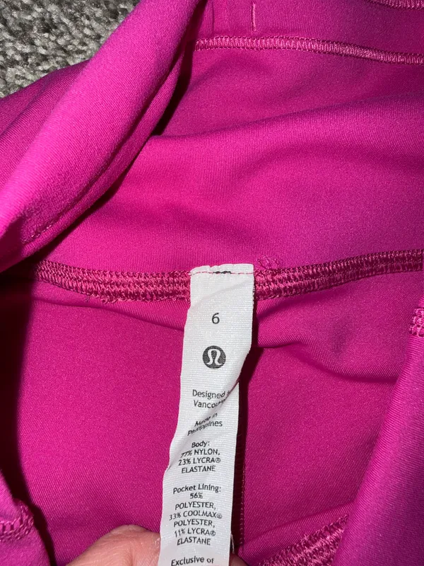 Lululemon High-Rise Yoga Leggings in Pink, Size 6 25 inch - Image 3